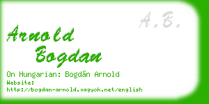 arnold bogdan business card